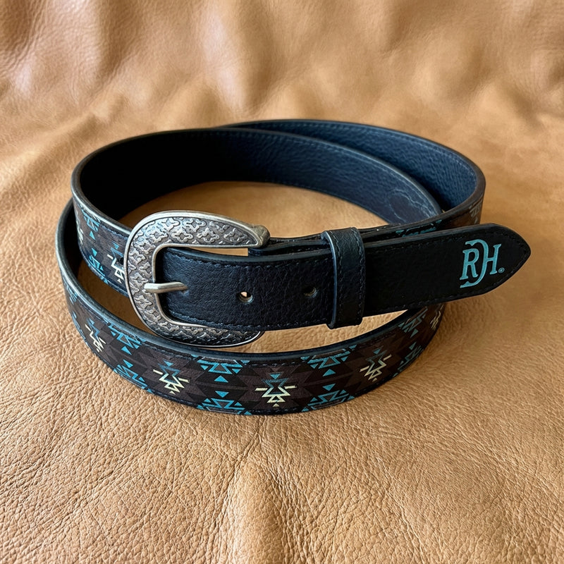 Load image into Gallery viewer, 24069BE4 - Red Dirt Hat Co Men's Blue And Gray Southwest Print Pattern Belt
