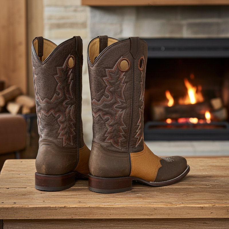 Load image into Gallery viewer, CP5005 - Cowboy Prayer Men&#39;s Chocolate Western Boot With Overlay
