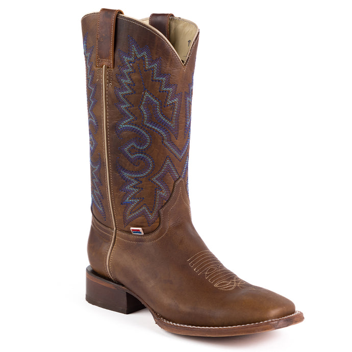 1214 - RockinLeather Men's Cognac Frida Cowhide Western Boot