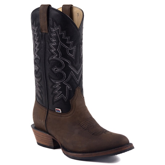 1228 - RockinLeather Men's Round Toe Gaucho Brown Western Boot