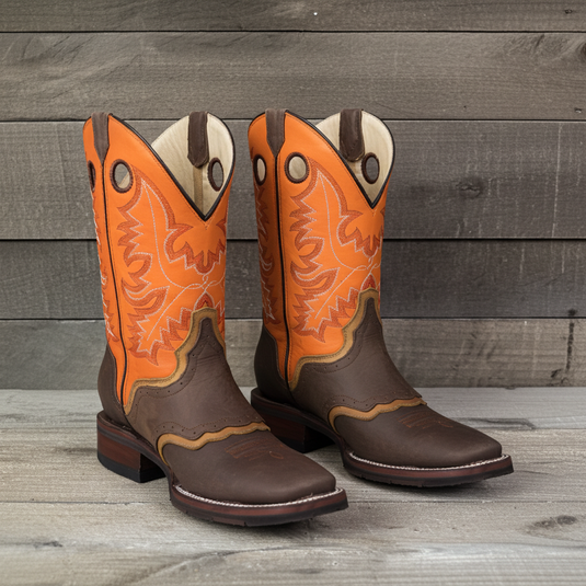 1120 - RockinLeather Men's Square Toe Western Boot With Underlay