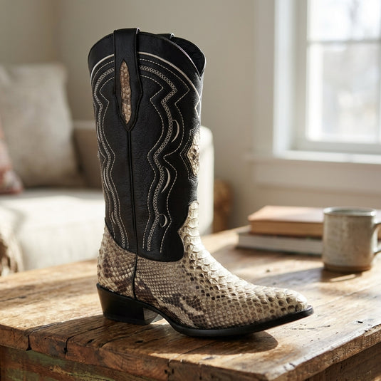 8004 - RockinLeather Men's Genuine Natural Python Boots