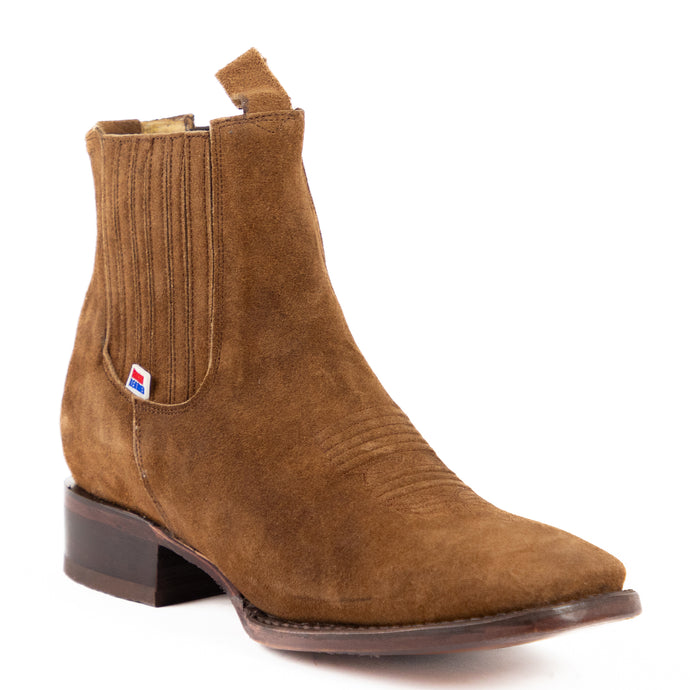 1235 - RockinLeather Men's Tan Suede Chelsea Boot