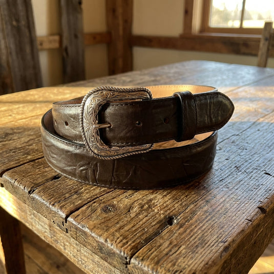B32 - RockinLeather Chocolate Cowhide Leather Belt