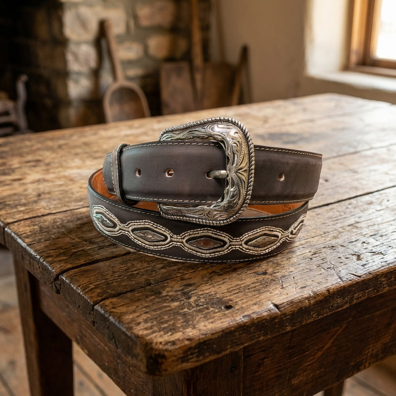 Load image into Gallery viewer, B25 - RockinLeather Crazy Choco with Triangle Conchos

