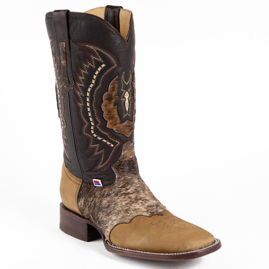 1248 - RockinLeather Men's Crazy Horse with Cowhair Overlay Western Boot