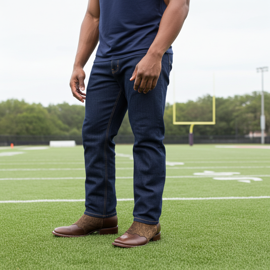 1249 - RockinLeather Men's Chocolate Ranch with Cowhair Overlay Western Boot