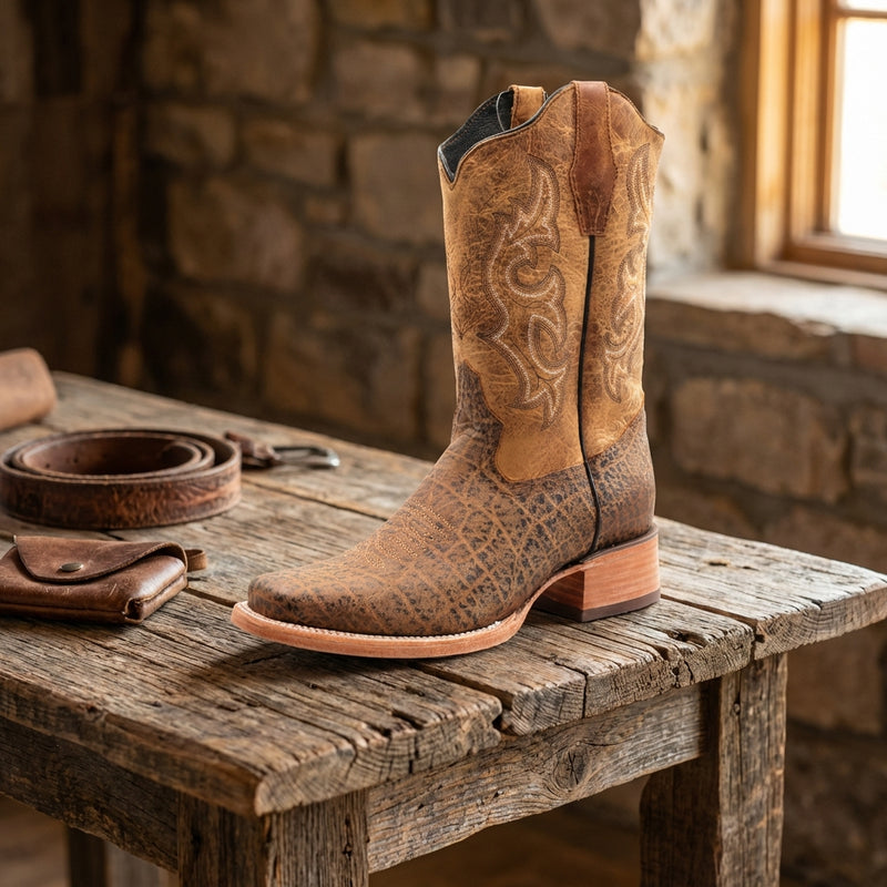 Load image into Gallery viewer, CP8000 - Cowboy Prayer Elephant Print Cowboy Boot
