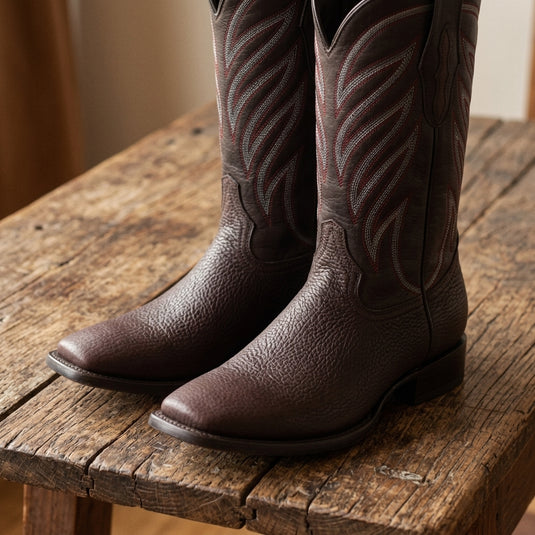 8027 - RockinLeather Men's Black Cherry Genuine Sharkskin Boots