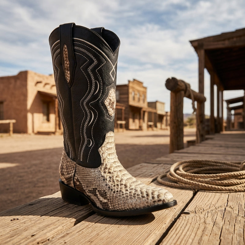 Load image into Gallery viewer, 8004 - RockinLeather Men's Genuine Natural Python Boots
