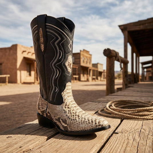 8004 - RockinLeather Men's Genuine Natural Python Boots