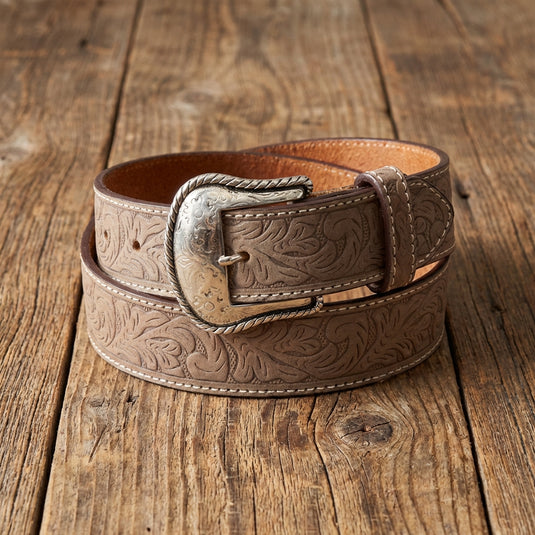B1024 - RockinLeather Brown Cowhide Leather Belt