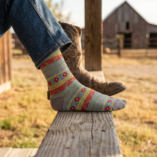 222323AZT - Red Dirt Hat Co Crew Cut Sock Multicolor Patterns
