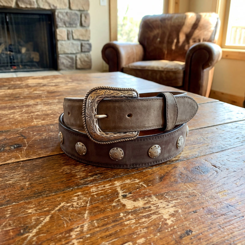 Load image into Gallery viewer, B10 - RockinLeather Men's Belt Cowhide Crazy Choco
