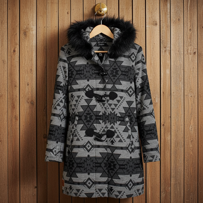 HJ108CHAZ - Hooey Ladies Jacket Charcoal w/Aztec Pattern