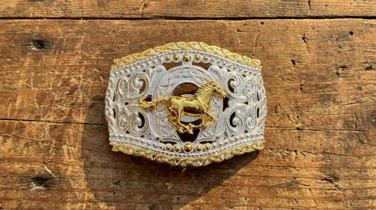 AWW9 - Horse Two Toned Buckle