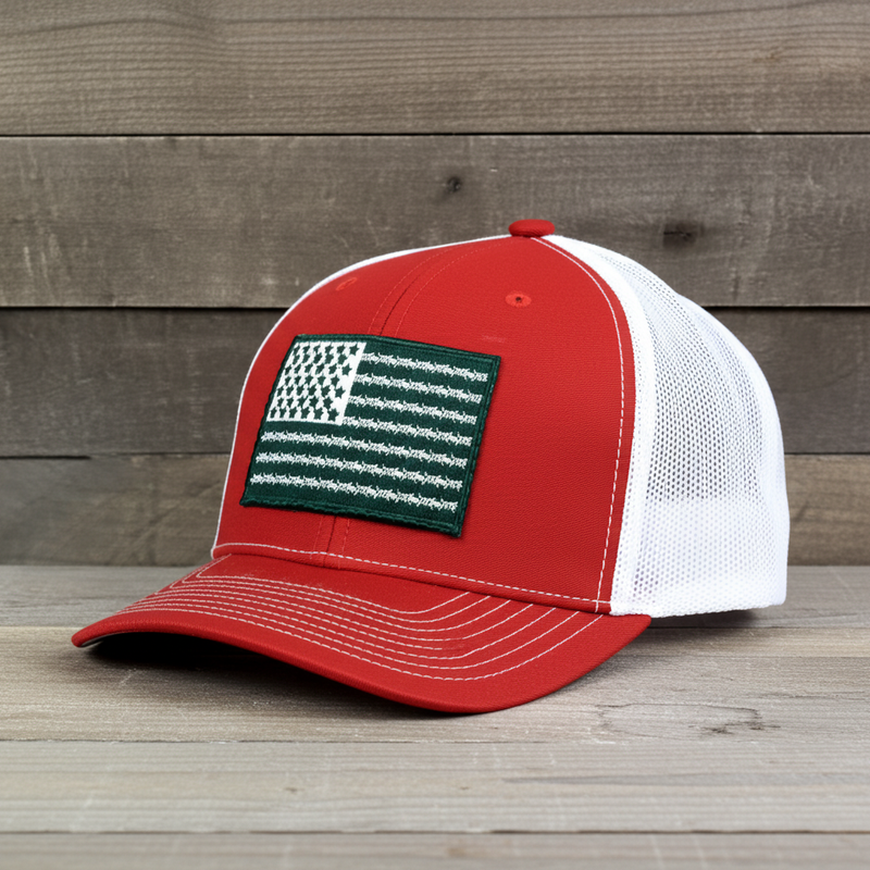 Load image into Gallery viewer, SA134 - Southern Addiction Red/White Barbed Wire Flag Cap
