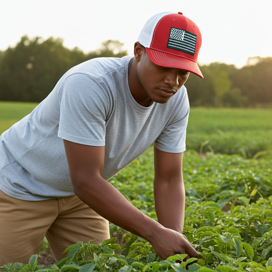 SA134 - Southern Addiction Red/White Barbed Wire Flag Cap