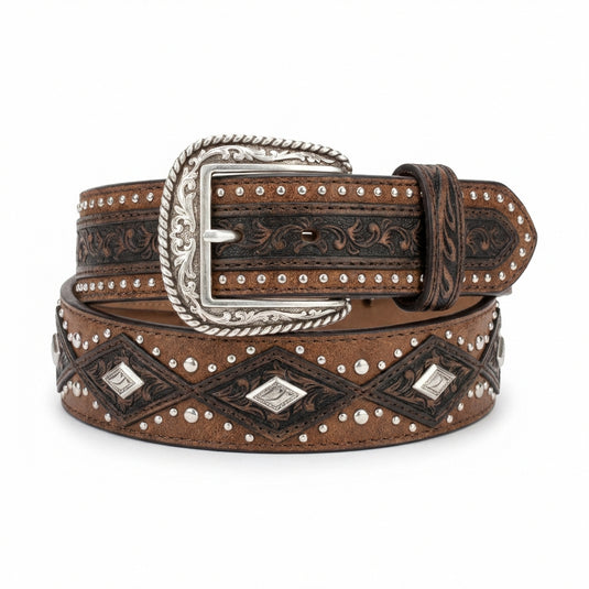 A1020644 - Ariat Geometric Brown Belt with Conchos