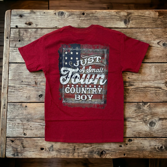 6141 - Southern Addiction Sm Twn Cntry Boy - Antique Cherry T Shirt