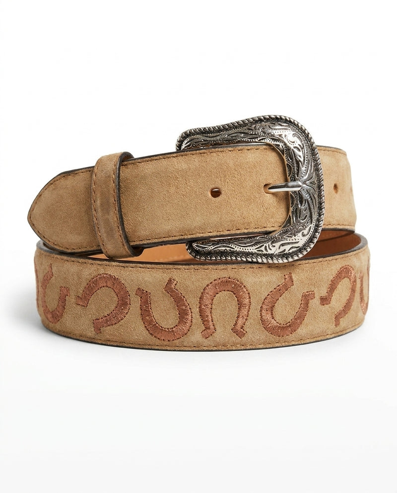 Load image into Gallery viewer, B27 - RockinLeather Brown Belt with Horseshoe Stitching
