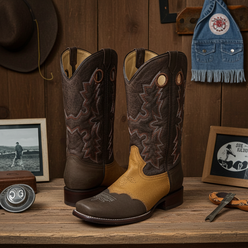 Load image into Gallery viewer, CP5005 - Cowboy Prayer Men&#39;s Chocolate Western Boot With Overlay
