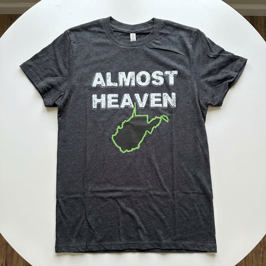 DDT2 - Dark Heather Grey "Almost Heaven" WV Short Sleeve T Shirt