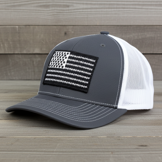 SA132 - Southern Addiction Charcoal/White Barbed Wire Flag Cap