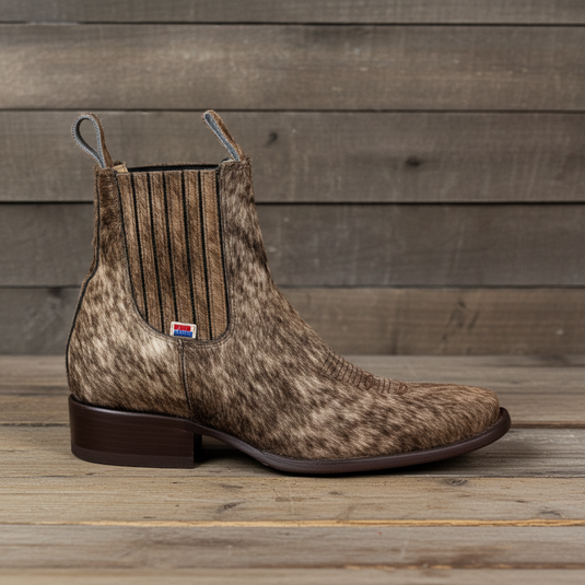 1250 - RockinLeather Men's Genuine Cowhair Chelsea Boot