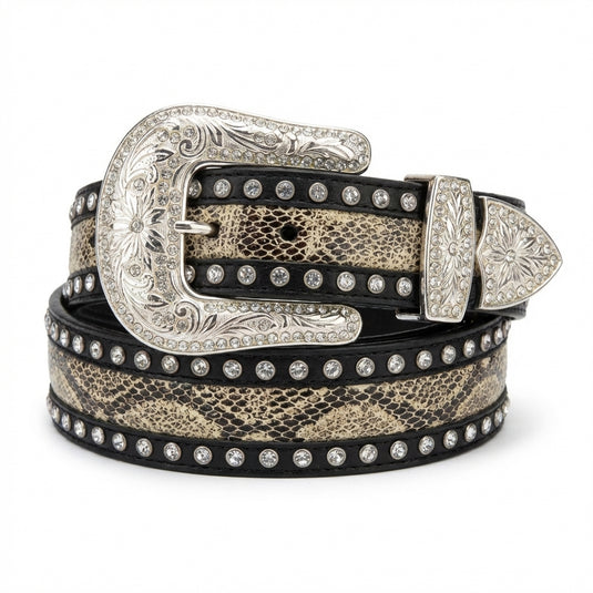 A500 - Women's Blk PF w/Cry & Snake Inlay