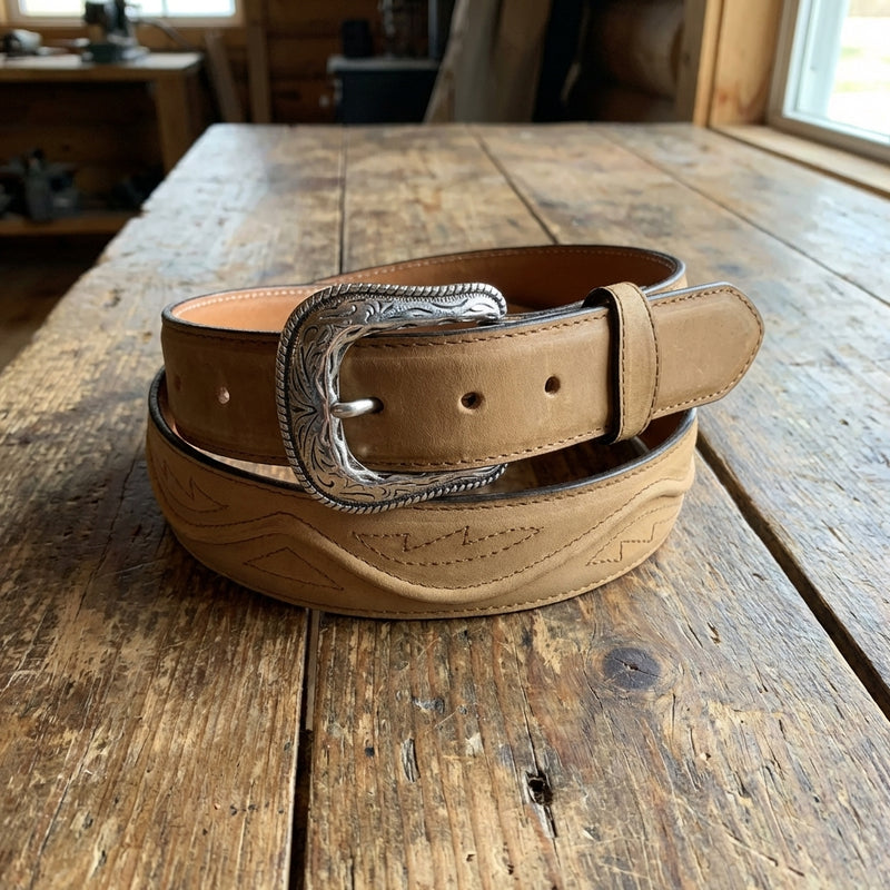 Load image into Gallery viewer, B34 - RockinLeather Crazy Tan Cowhide Leather Belt
