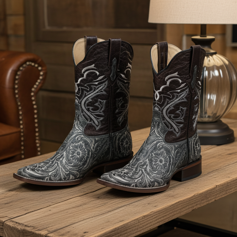 Load image into Gallery viewer, 1220 - RockinLeather Men&#39;s Sedona Distressed Stamped Cowhide Leather Boot
