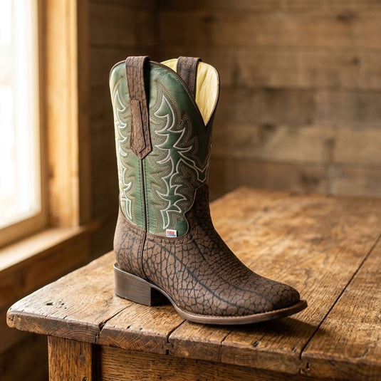 1263 - RockinLeather Men's Chocolate Bull Shoulder Western Boot