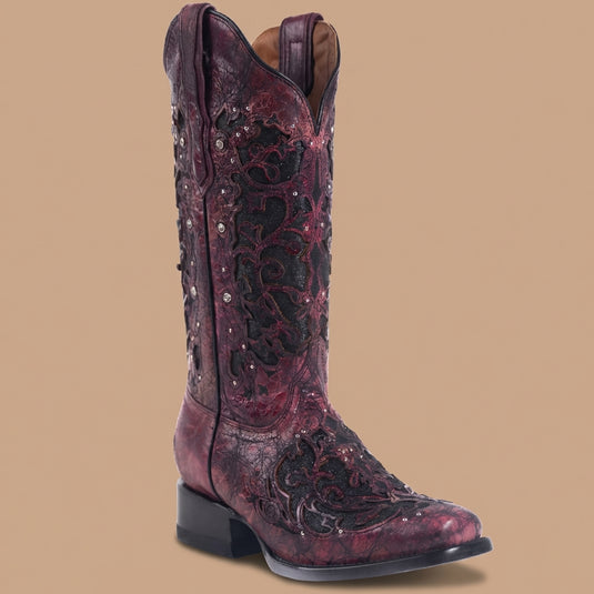 2817 - RockinLeather Women's Magenta Crater Square Toe Western Boot