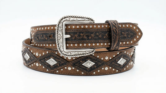 A1020644 - Ariat Geometric Brown Belt with Conchos