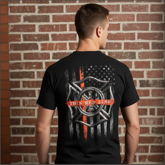 6166 - Southern Addiction Thin Red Line T Shirt