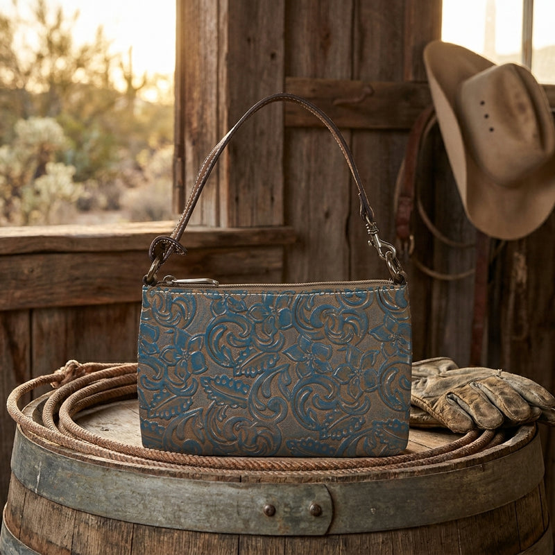 Load image into Gallery viewer, 2149687BRN - Justin Mini Shoulder Bag Turquoise Wash
