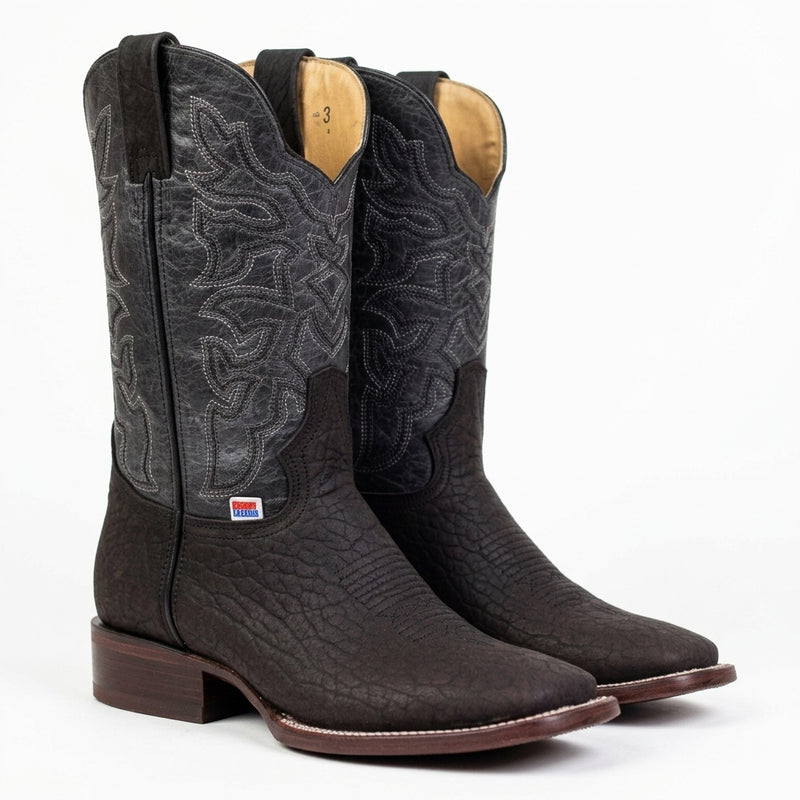 Load image into Gallery viewer, 1246 - RockinLeather Men's Black Bull Shoulder Western Boot
