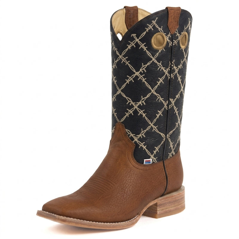 Load image into Gallery viewer, 1240 - RockinLeather Men's Honey Brown Cowhide Boot W/Barbed Wire Upper
