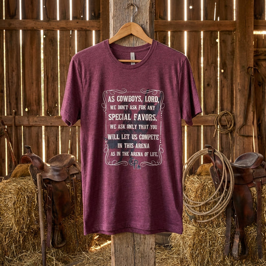 CP2001 - Cowboy Prayer Heathered Fuchsia T Shirt