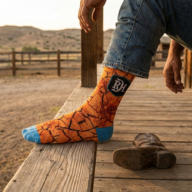 Load image into Gallery viewer, 222293RDT - Red Dirt Hat Co Crew Cut Sock Cracked Red Dirt Bed
