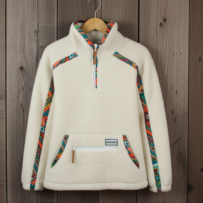 HFP005CR - Hooey Ladies Cream Sherpa Pullover