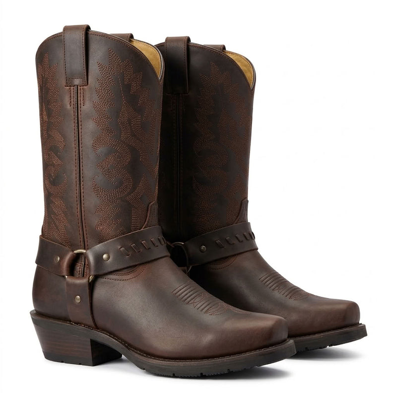 Load image into Gallery viewer, 1264 - RockinLeather Men's Chocolate Leather Harness Boot
