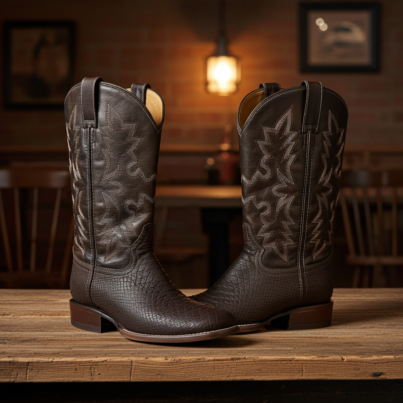 Load image into Gallery viewer, CP5004 - Cowboy Prayer Men&#39;s Chocolate Snake Print Western Boot
