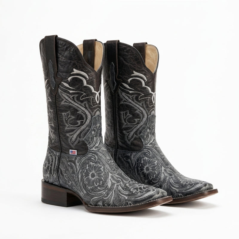 Load image into Gallery viewer, 1220 - RockinLeather Men's Sedona Distressed Stamped Cowhide Leather Boot
