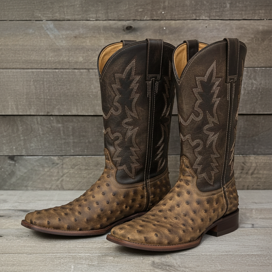 CP5003 - Cowboy Prayer Men's Ostrich Print Western Boot