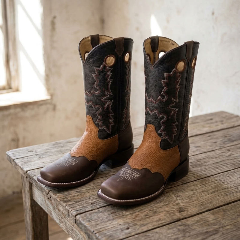 Load image into Gallery viewer, CP5005 - Cowboy Prayer Men's Chocolate Western Boot With Overlay
