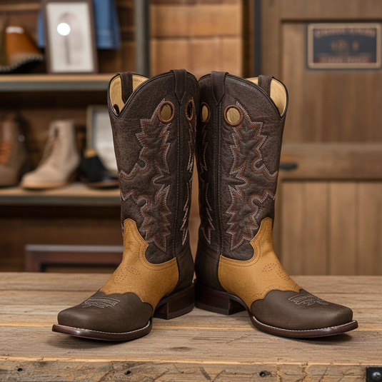CP5005 - Cowboy Prayer Men's Chocolate Western Boot With Overlay