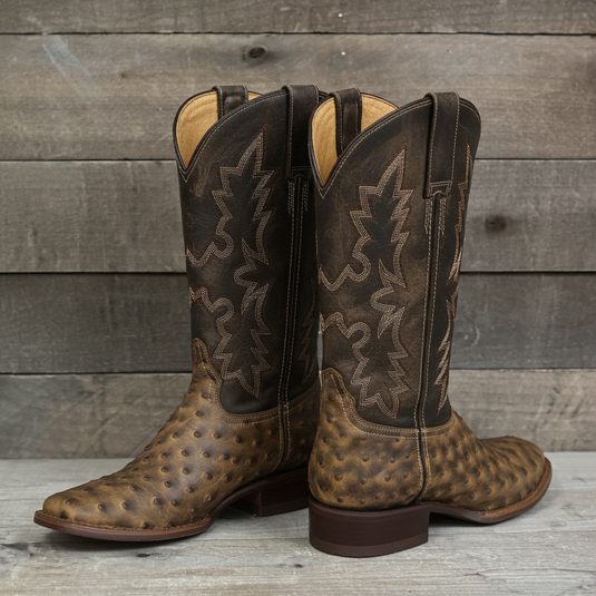 CP5003 - Cowboy Prayer Men's Ostrich Print Western Boot
