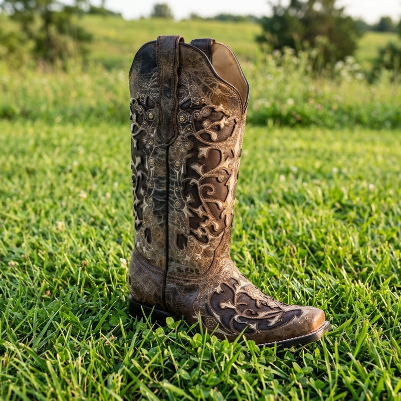 Load image into Gallery viewer, 2815 - RockinLeather Women's Volcano Crater Square Toe Western Boot
